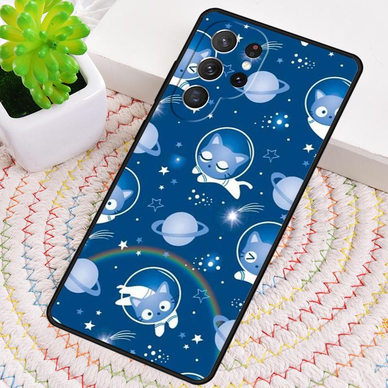 Space Happy Cats TPU Phone Case For Samsung Galaxy Note 10 Pro S26 S25 S24 S23 S22 Ultra Plus S21 FE S20 Shockproof Cover