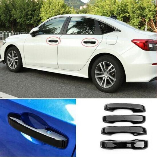 Cover Trim For Honda Civic 11th - Up 4PCS Side Door Handle Bright Black