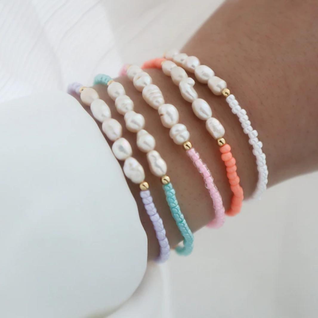 

Vlen Women s Adjustable Freshwater Pearl Bracelet with Miyuki Glass Seed Beads Summer Beach Jewelry Stackable