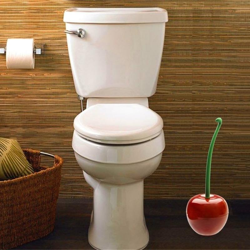 Kirschform Langer Griff Weiche Borsten Toilettenbürste Toilette Täglich Kreative Kunststoff Reinigungsbürste Toilettenbürste Werkzeuge