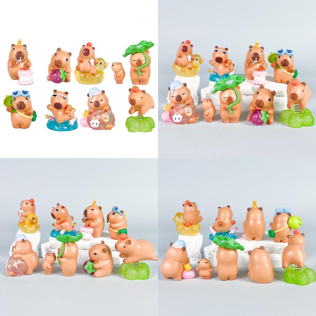 Cartoon Capybara Character Pvc  Action Figures Model Toy Collectibles Kids Gift