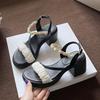 High Heels Thick Heel Summer New Versatile Small Thick Bottom Open Toe Word with Sandals Women