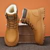 Men’s Winter Warm Boots Black Casual Hiking Boots Yellow Outdoor Sport Boots Plus Size High Top
