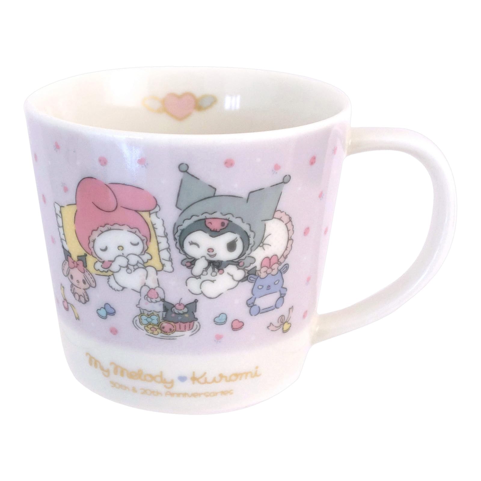 Sanrio 50th Anniversary 20th Anniversary Commemorative Mug Cup Microwave and Dishwasher Character Made in 320165 My Melody & Kuromi (approx. фиолетовый