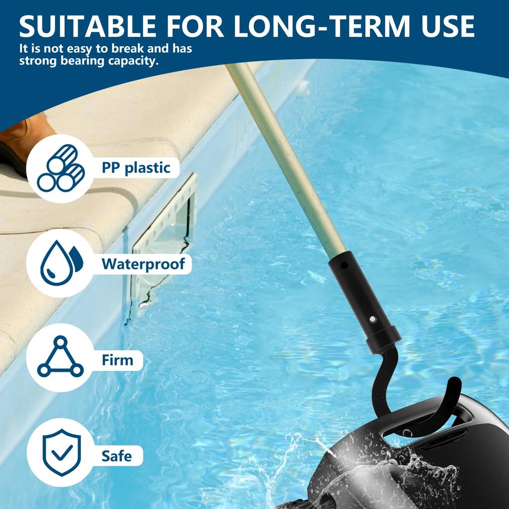 4Pcs Robotic Pool Cleaner Hook Universal Swimming Pool Vacuum Robot Telescopic Pole Hook Replacement Parts Accessories Black