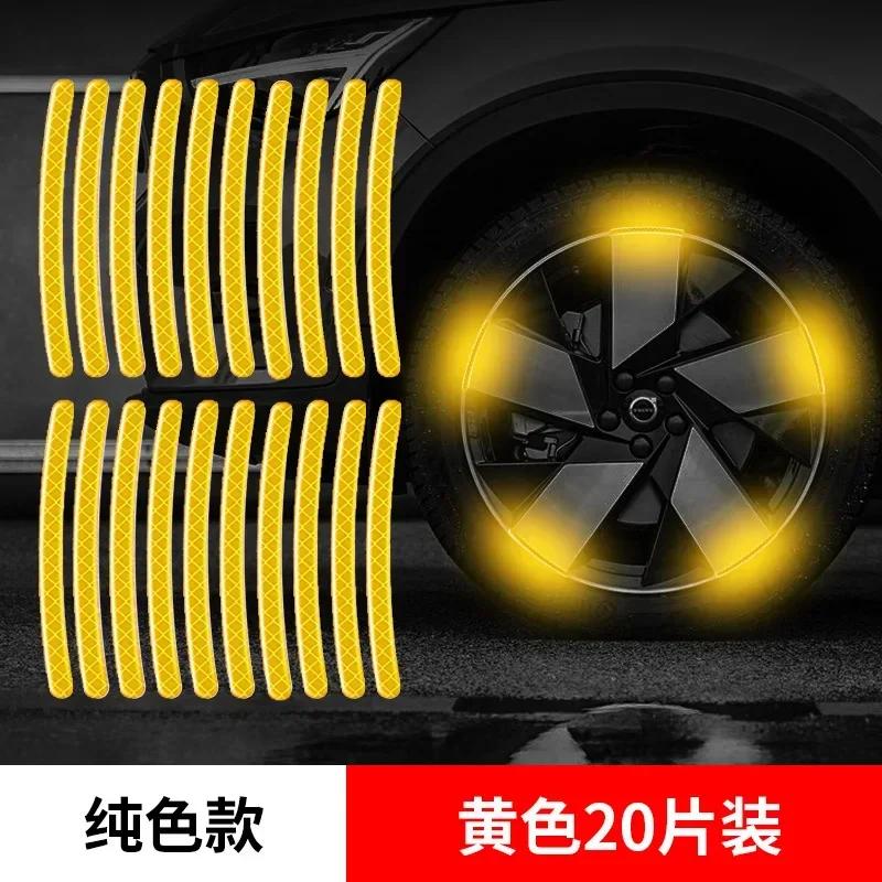 Auto Reifen Felge Reflektierender Aufkleber Nacht Sicherheits Warnstreifen Motorrad Fahrrad Auto Radnabe Reflektor Aufkleber Abziehbilder 20 Stück