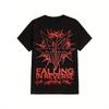Falling In Reverse Graphic Cotton T Shirt  Black With Red Edgy Design 100 Cotton Lightweight Summer Tee Machine Washable