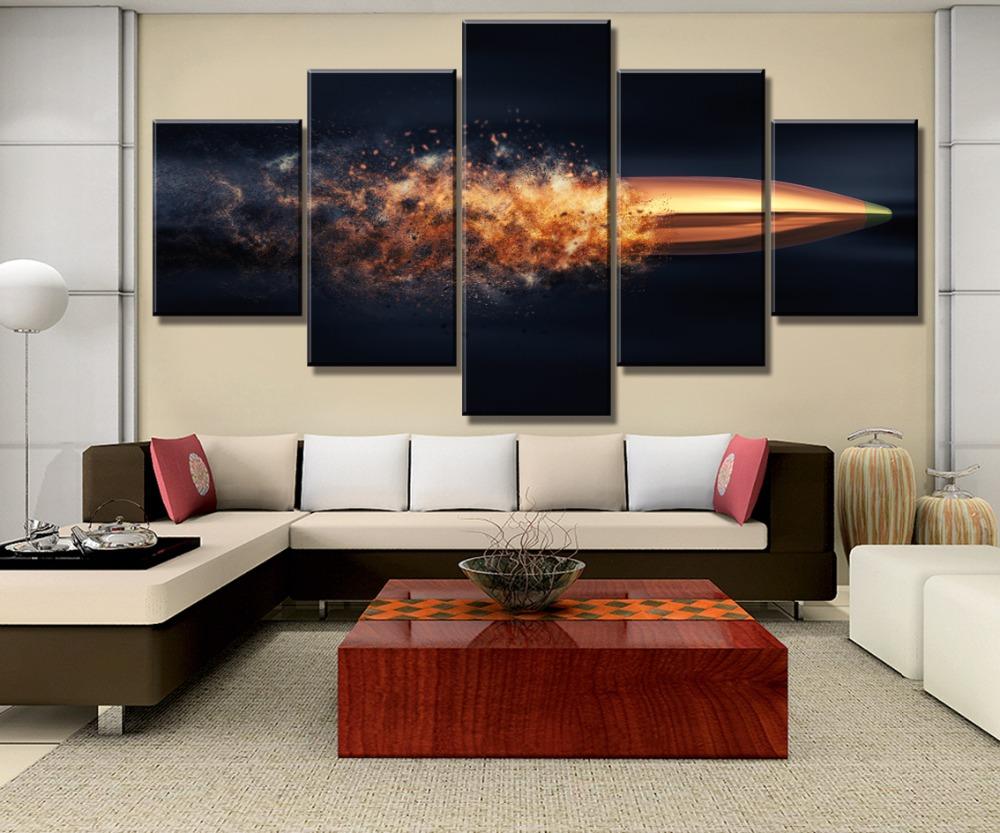 

5 шт. холст искусство летающая пуля плакат современные декоративные картины на холсте стены искусства для украшения дома Настенный декор произведения искусства без рамки 40x60cm*2 40x80cm*2 40x100cm*1