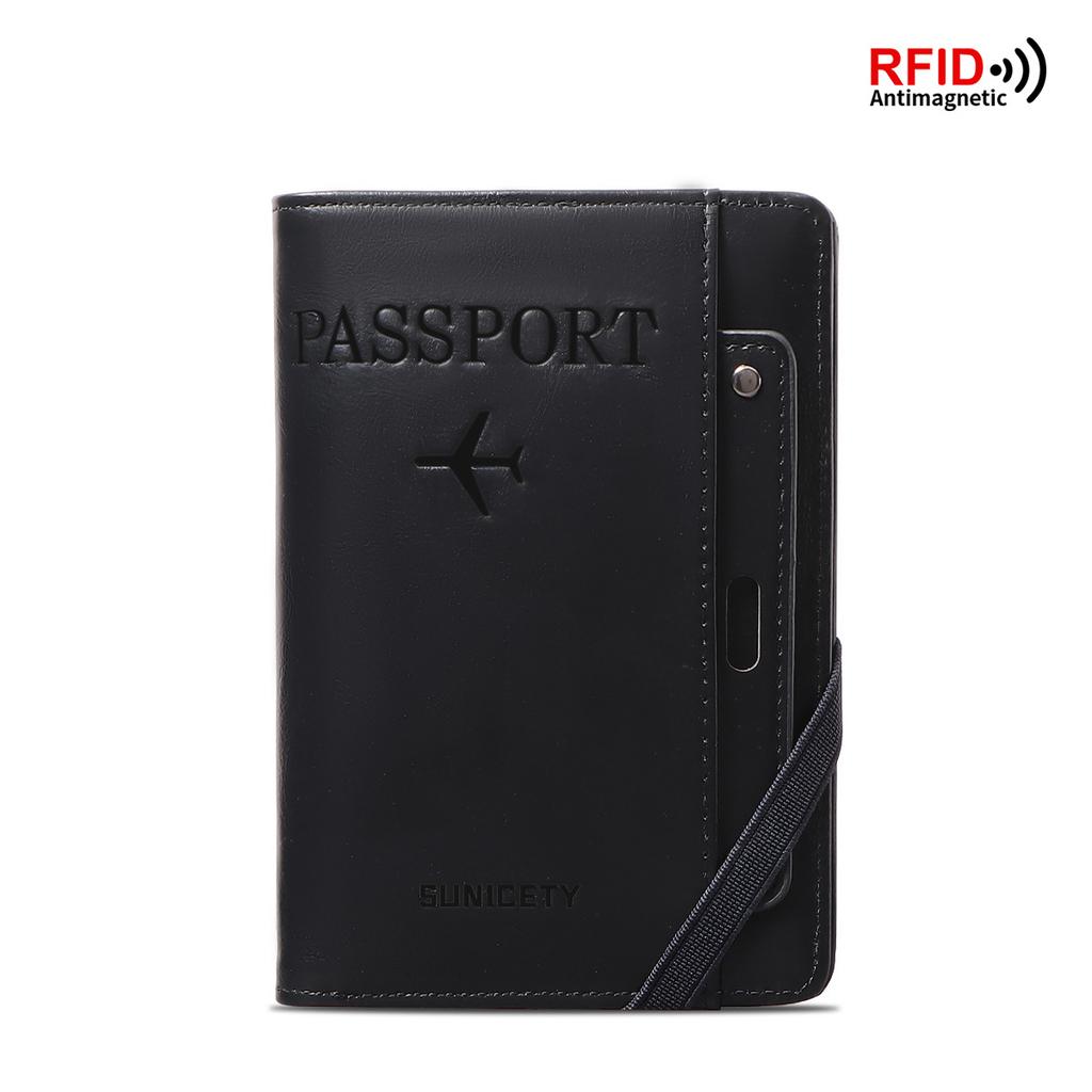 Leather Passport Cover High-Grade Multi-Function Anti RFID Travel Accessories Men Women ID Credit Card Holder