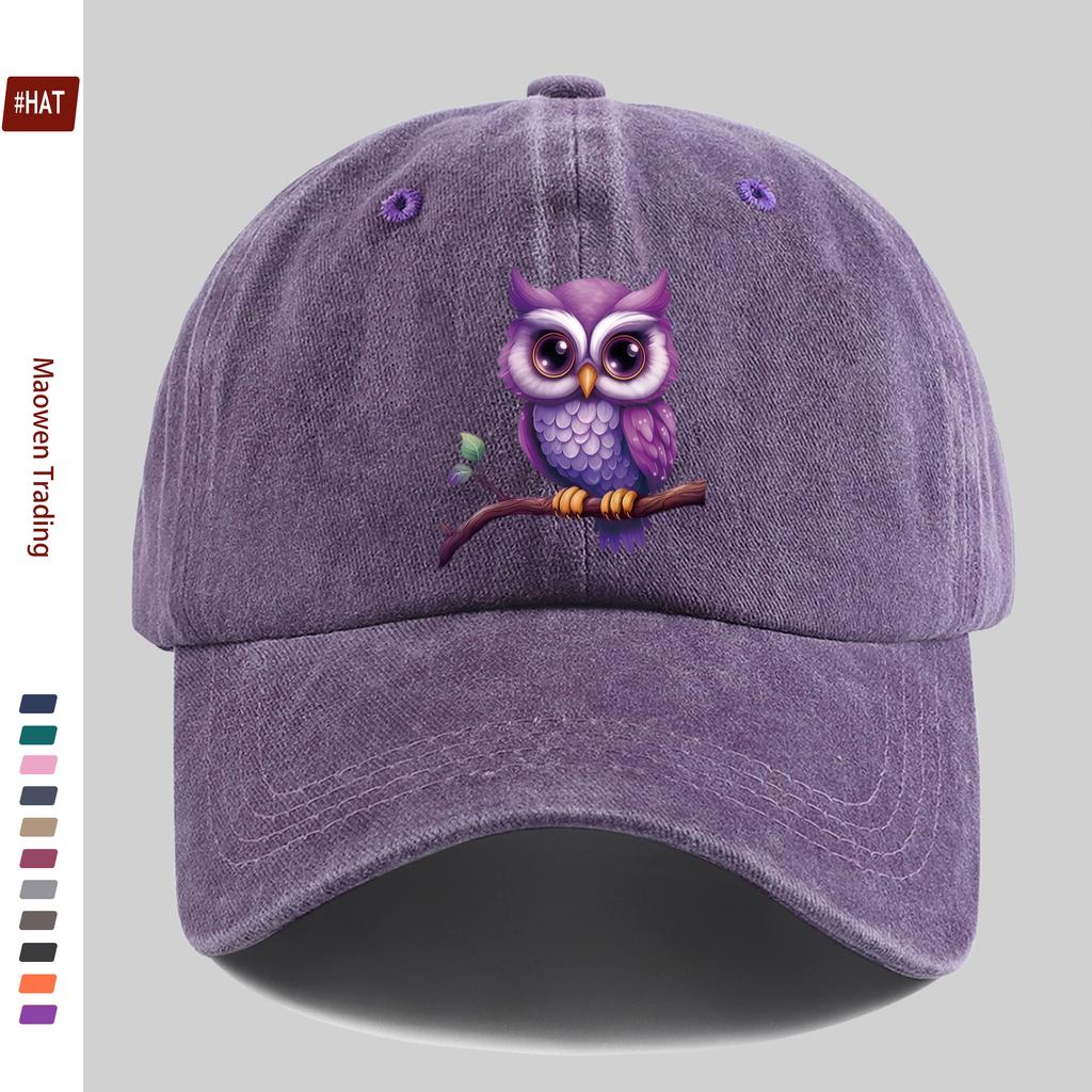 Pc Fashion Cute Cartoon Owl Design Baseball Cap Adjustable Papa Hat for Streetwear Beach Party and Casual Outings