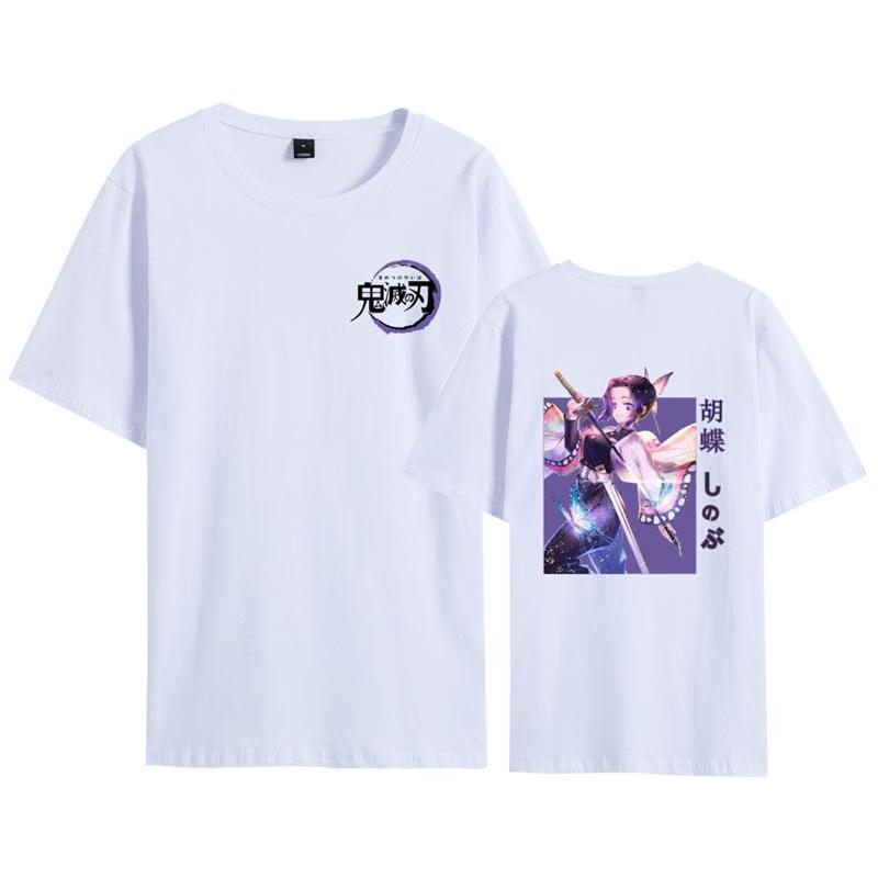 Demon Slayer Anime Tryck Oversized Bomulls T-shirt Herr och Dam Bekväm Mångsidig Street Y2K Sommartrend Harajuku T-shirts