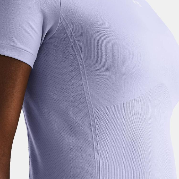 Under Armour Solid Color Breathable Casual Sports Short Sleeve T-Shirt Women Tops Light-Purple 1379149-539
