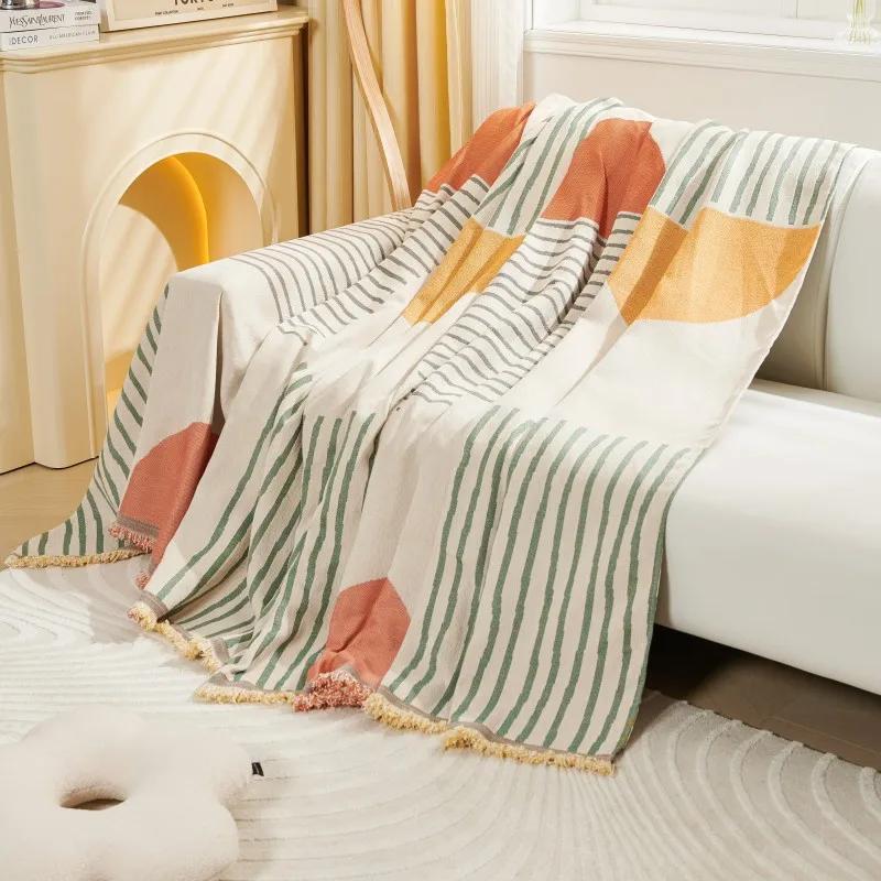 Nordic Sofa Throw Blankets Outdoor Camping Picnic Large Blanket Leisure Relax Beach Towel Bohemia Travel Rug Tassels Linen