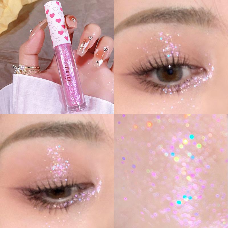 HISYI Waterproof Pearlescent Liquid Eyeshadow: Glittering Silkworm Monochrome High-Gloss Makeup for Women