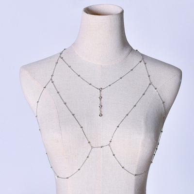 Body Jewelry Sexy Chest Chain Bikini Belly Chains For Women Cross Waist Chains Female Body Suit Girl Fashion Beach Simple Luxury