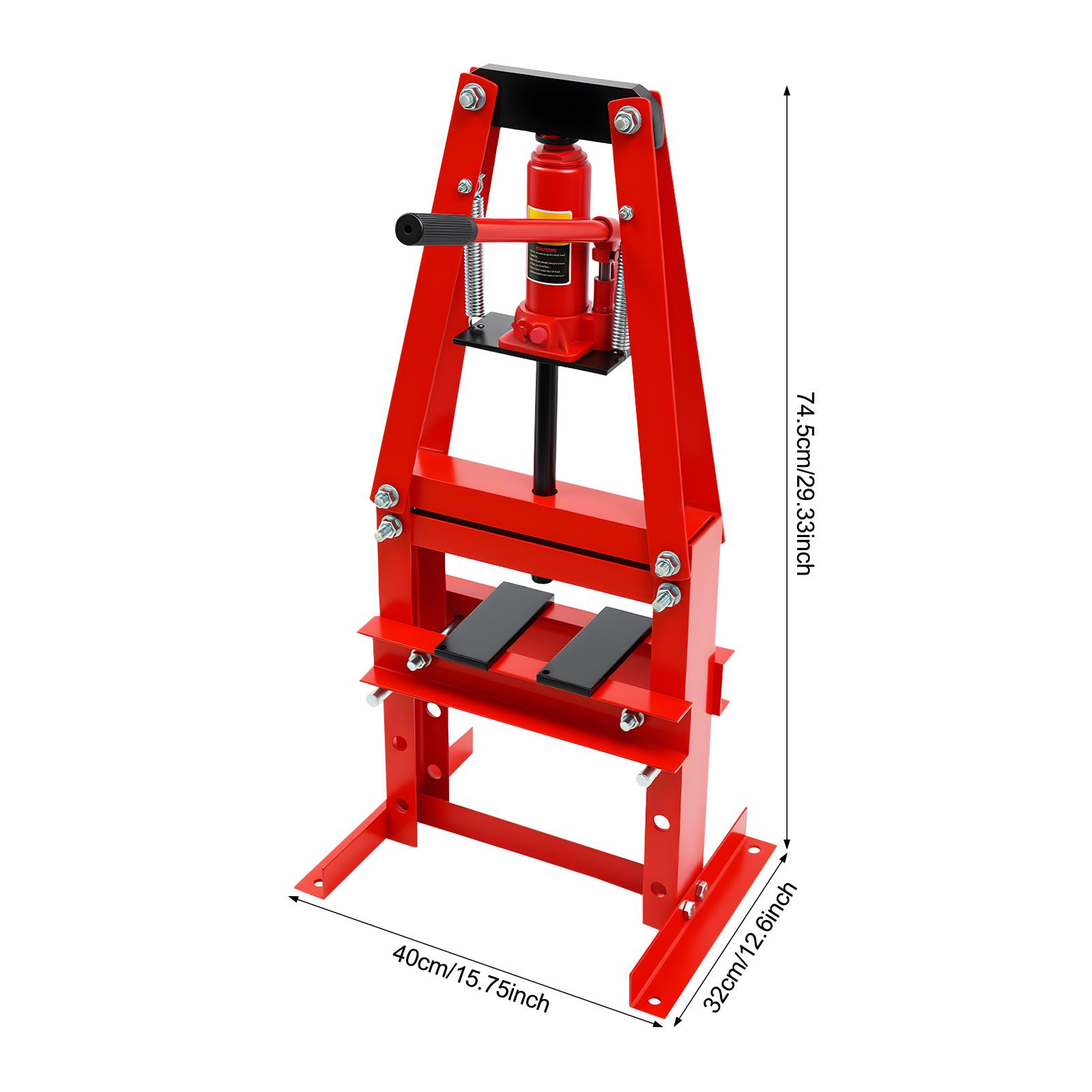 6 Ton Adjustable Hydraulic A-Frame Press - Heavy-Duty Shop Press for Garage/Professional Use красный