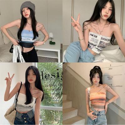 Hong Kong Style American Strapless Tube Top - Sexy Off-Shoulder Summer Wear for Women