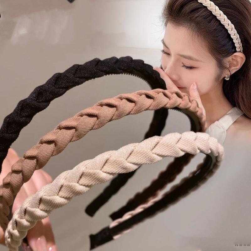 Secure Teeth Grip Hairband With Braided Design For Daily Skincare Workouts And Makeup Flyaway Control Stay In Place