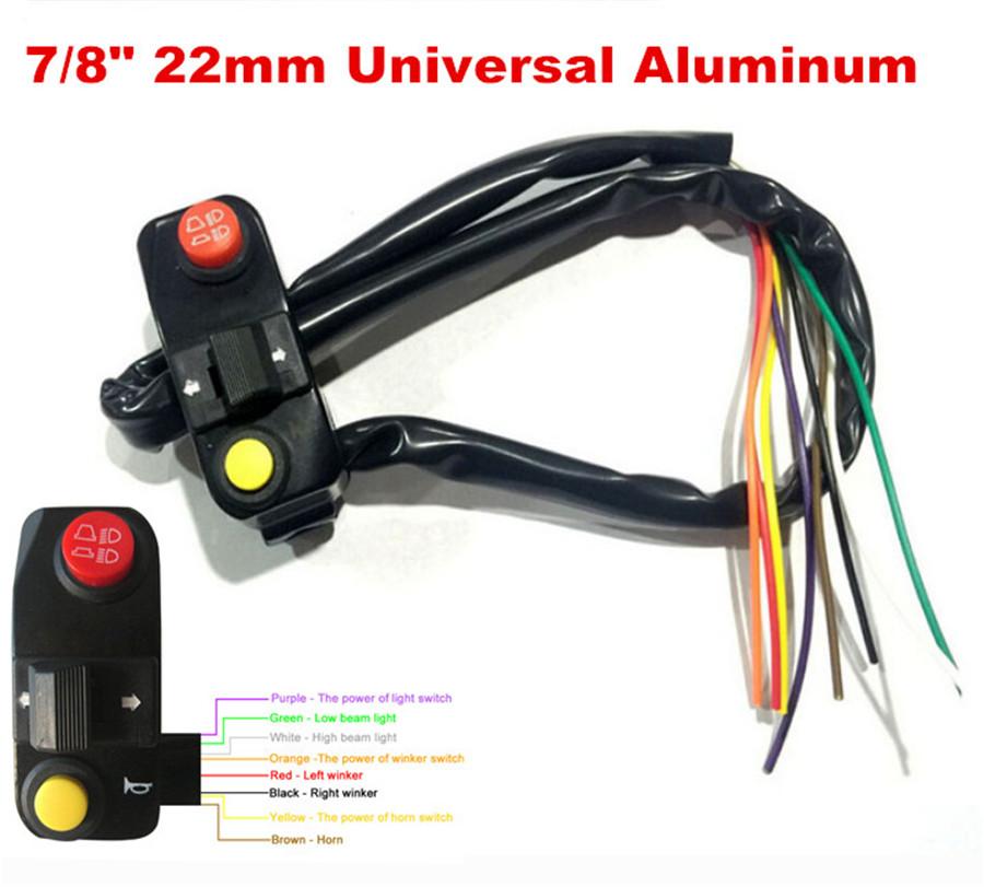 1x Universal Motorcycle Handlebar Mount Horn Electronic Turn Signal Light Switch