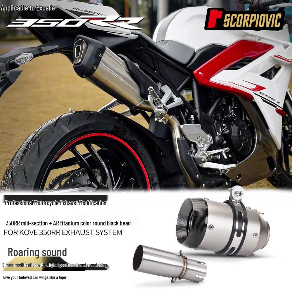 Avgassystem i rostfritt stål (mellan- och bakre) för Kovea 350RR Motorcykel - Skadefri Direktmontering