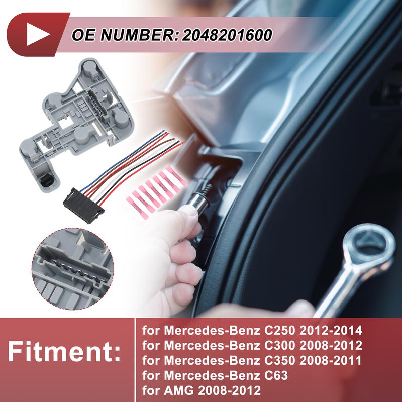 X Autohaux Right Tail Light Socket Wiring for Mercedes-Benz C250 2012-2014 No.204-820-16-00