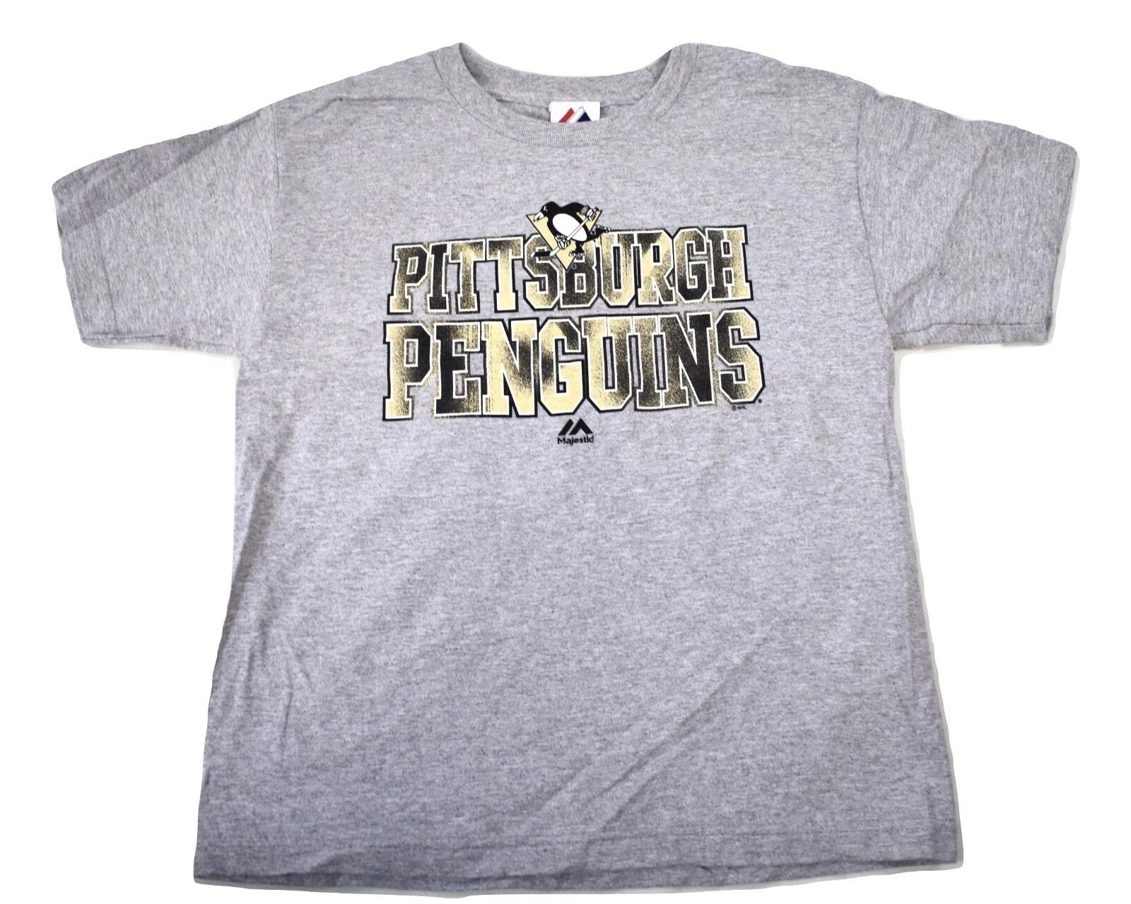 Majestic NHL Youth Boys Pittsburgh Penguins Hockey Shirt NWT L S