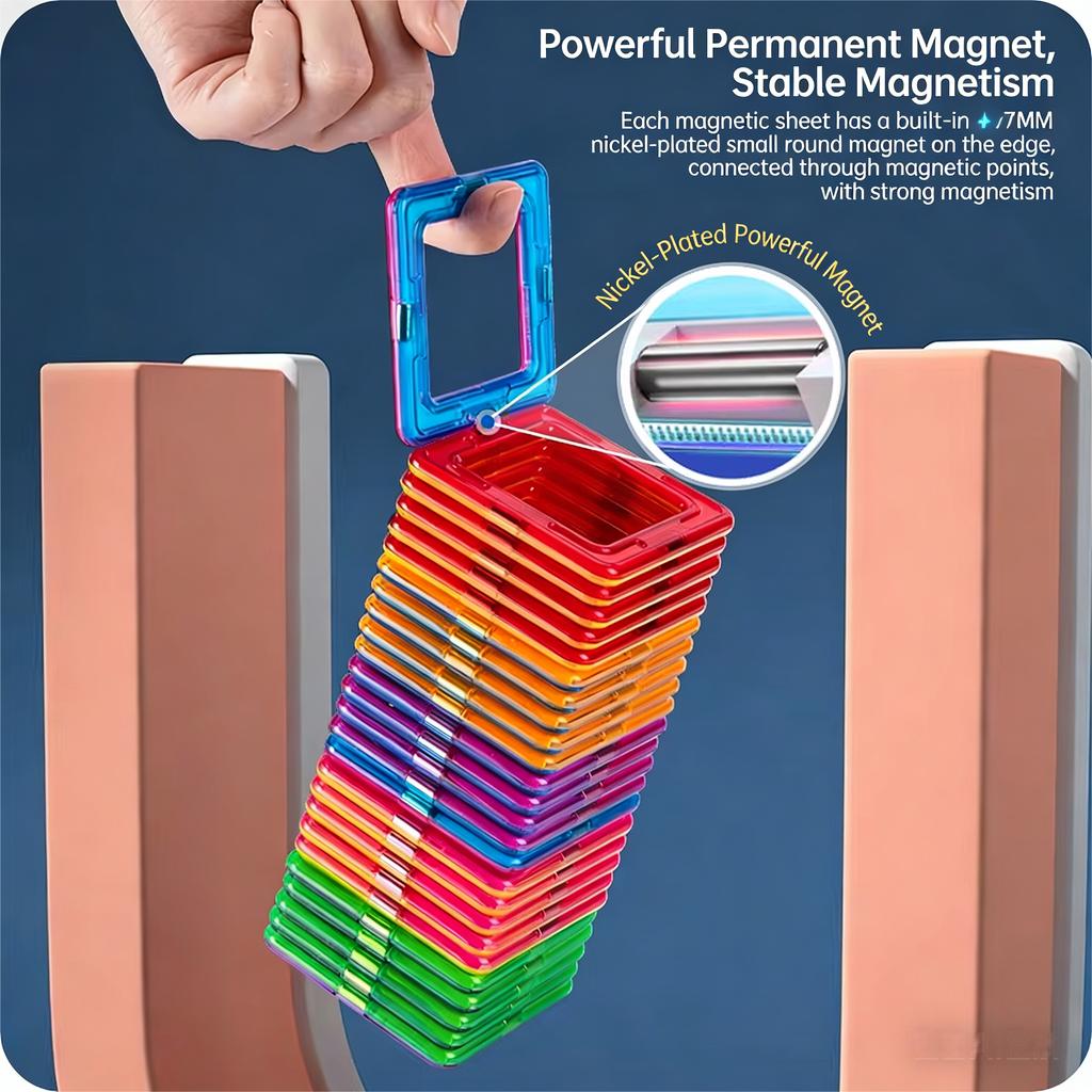 Non-Toxic Magnetic Building Blocks Toy Gift Diy Construction Set Kids Magnetic Block Tiles Educational Magnet Toys For Children
