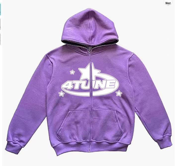 Unisex Gothic Harajuku Plus Size Zipper Hoodie - European & American Dark Sportswear 2023