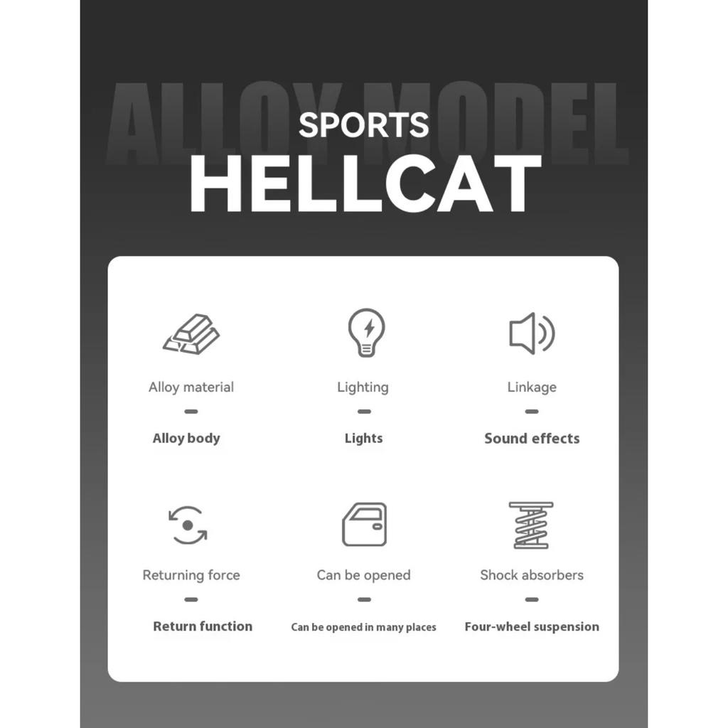 Maßstab 1/24 Dodge Challenger SRT Hellcat Polizeiauto Legierungsauto Modell Sammlung Miniatur Voiture Diecast Spielzeugfahrzeuge Junge