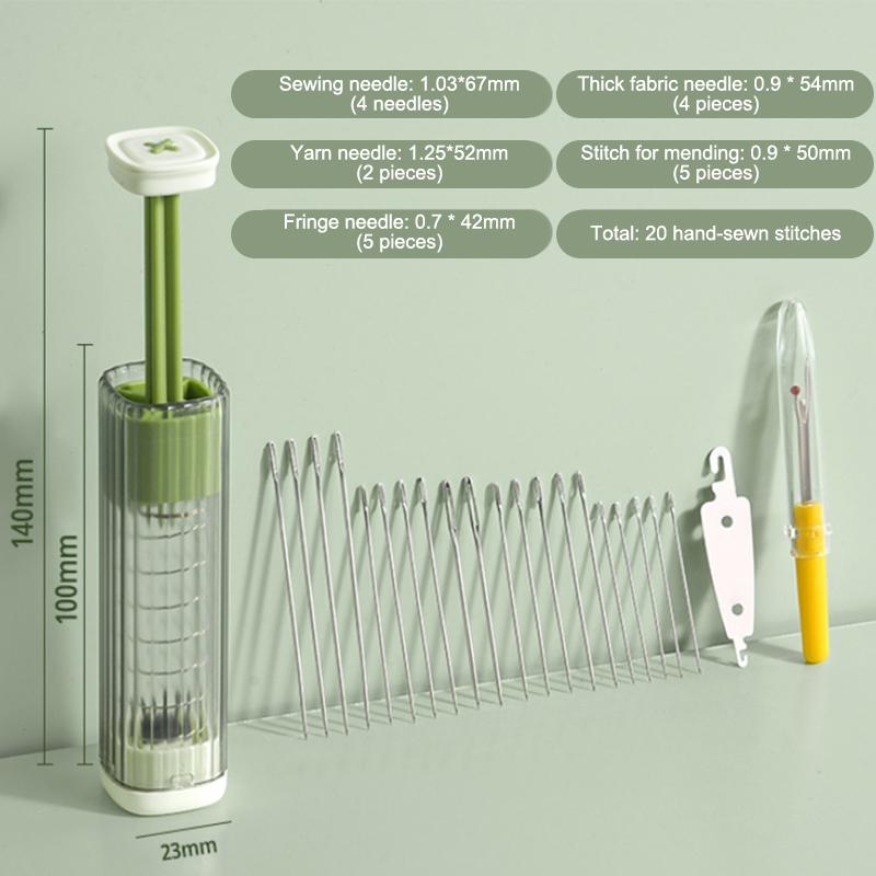 Magnetic Pressing Needle Box Plastic Multi-Functional Sewing Storage Tube Portable Sewing Tool Home Sewing Set Space-Saving