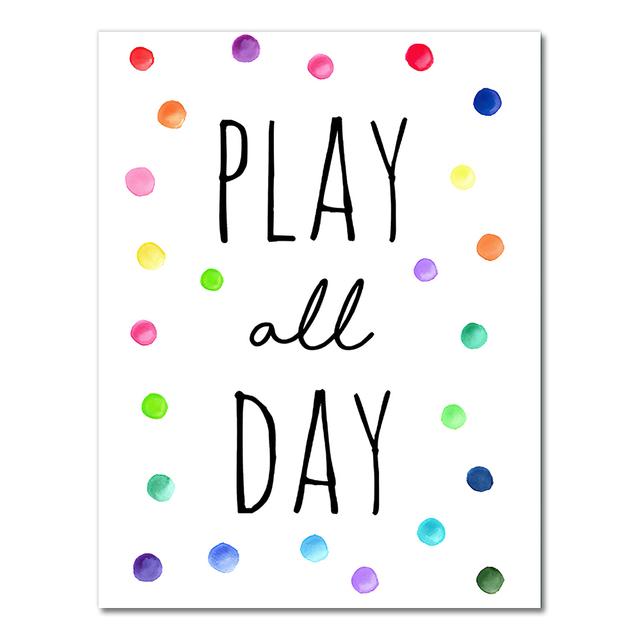 Watercolor Rainbow Alphabet Paintings Playroom Decor Educational Poster Kids Wall Art Canvas Prints Neutral Nursery Decoration No Frame