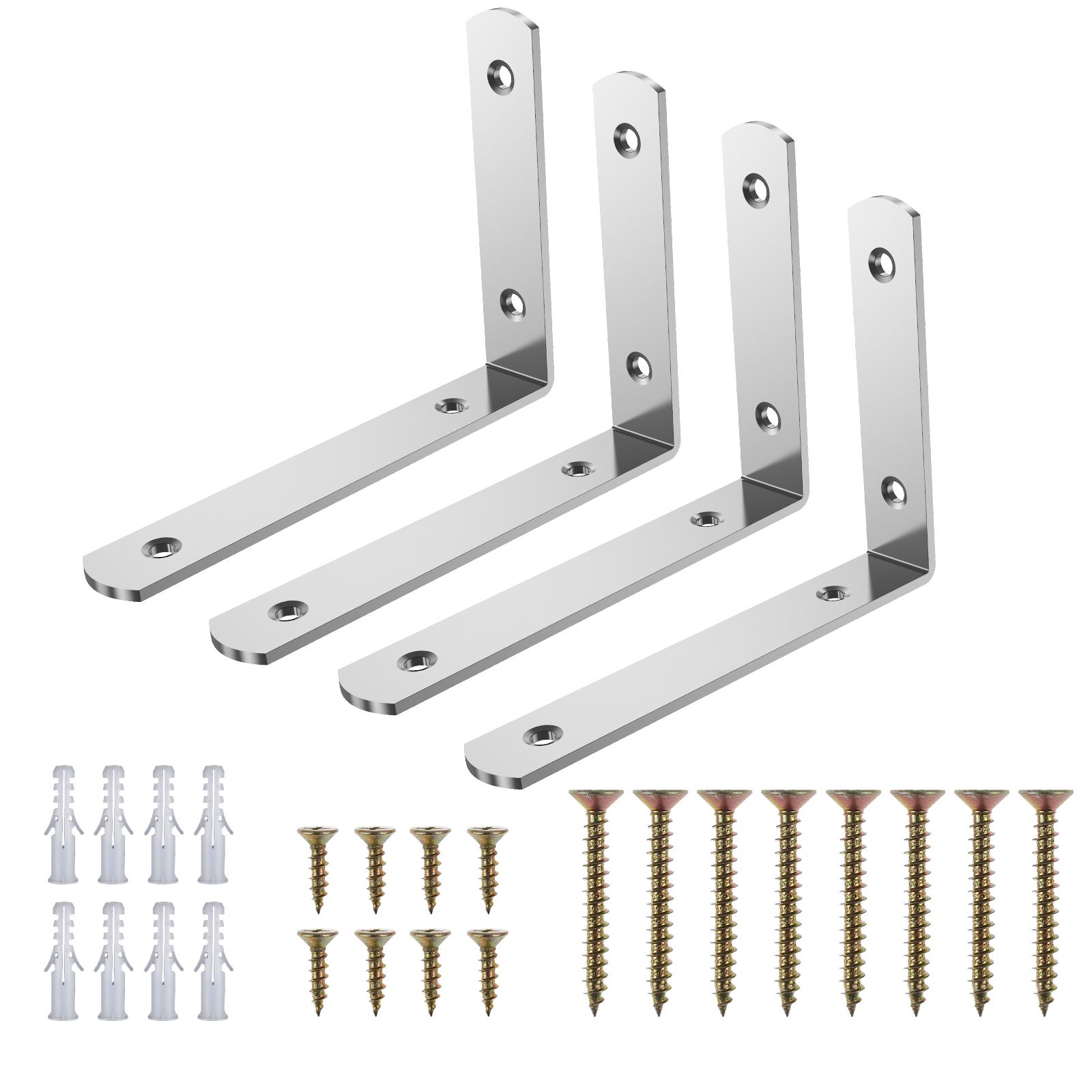 

4шт угловые скобы из нержавеющей стали с удлиненным L-образным креплением для мебели для ящиков шкафа и стола