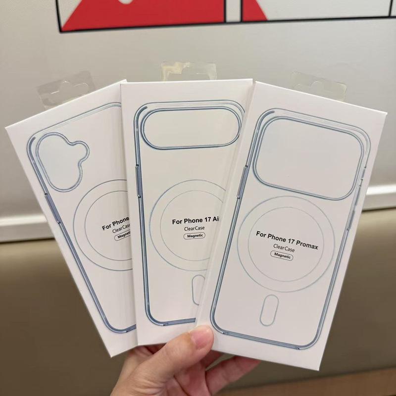 Premium Transparent Magnetic Phone Case for iPhone 17 Pro Max/16, includes original packaging and fits iPhone 15.
