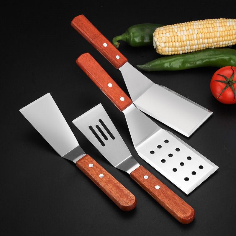 1pcs Stainless Steel Spatula And Grill Scraper Non Stick Durable Barbecue Cooking Tools Pizza Shovel Pancake Beef BBQ Utensils