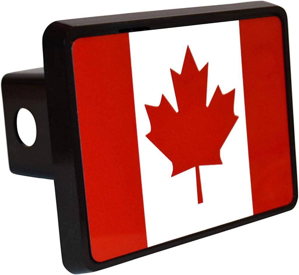 Canadian Maple Leaf Flag Trailer Hitch Cover - Plastic Square Plug