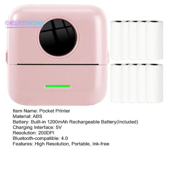 Buy Pocket Printer Bluetooth-compatible 4.0 Ink-free Portable