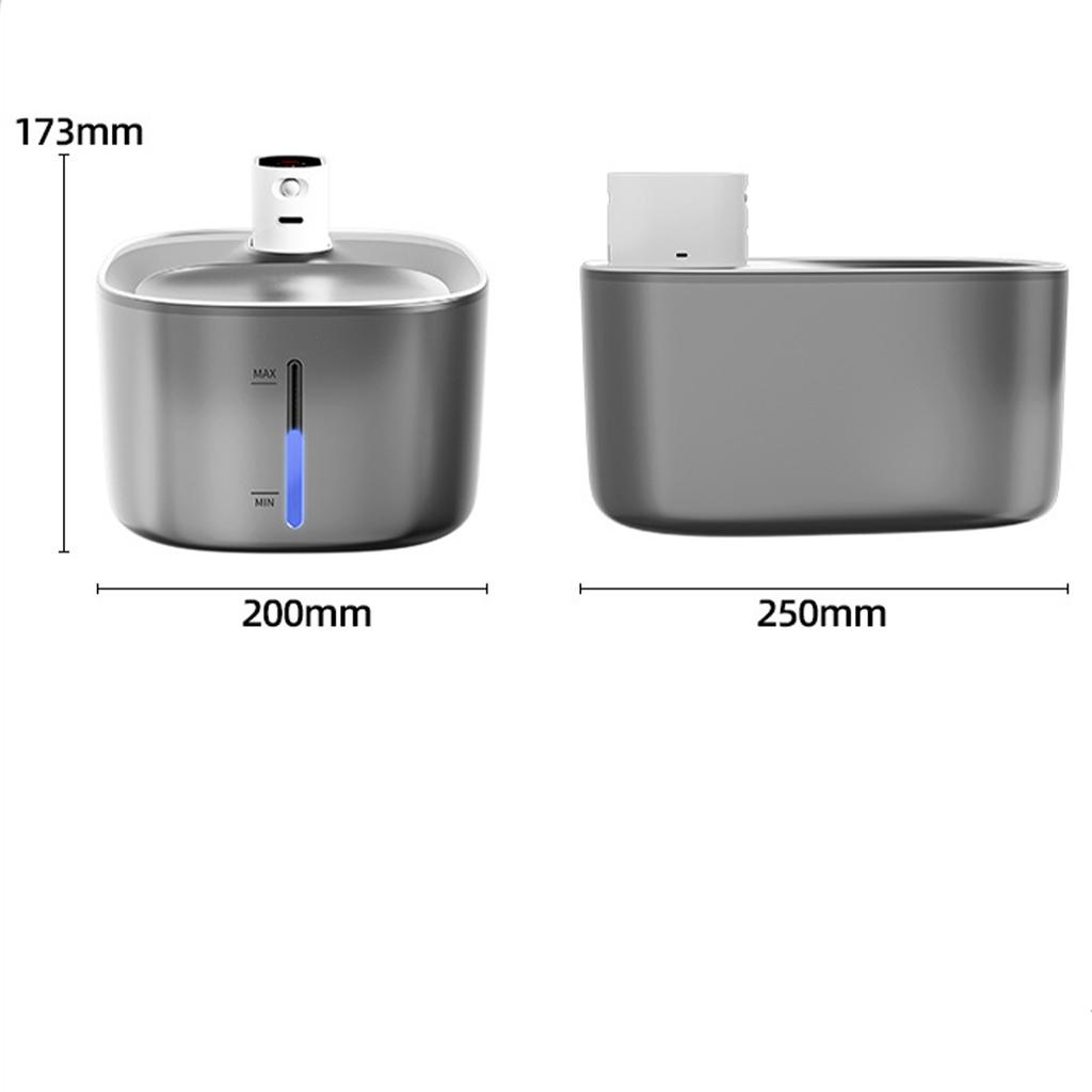 All Stainless Steel Cat Water Dispenser Smart Wireless Rechargeable Pet Automatic Recirculating Water Dispenser