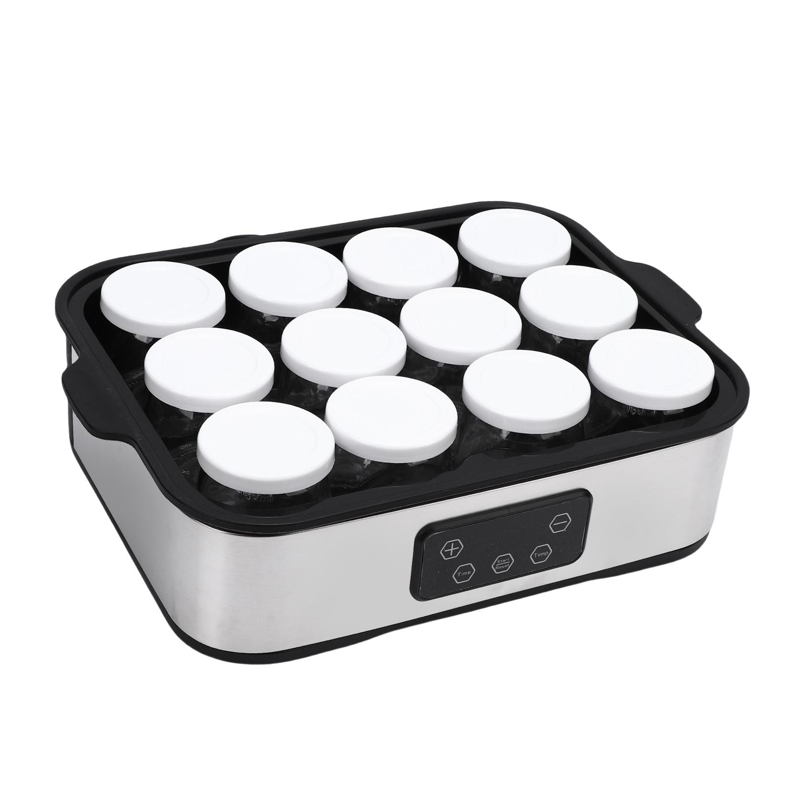 Elektrische Yoghurtmaker Machine 0-48u Timer Automatische Yoghurtmaker Constante Temperatuur met 12 Stuks 180ml Bekers