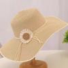 Women's Fashionable Summer Large Brim Straw Hat for Sun Protection and UV Resistance, Beach and Seaside Sunshade, Foldable Sun Hat