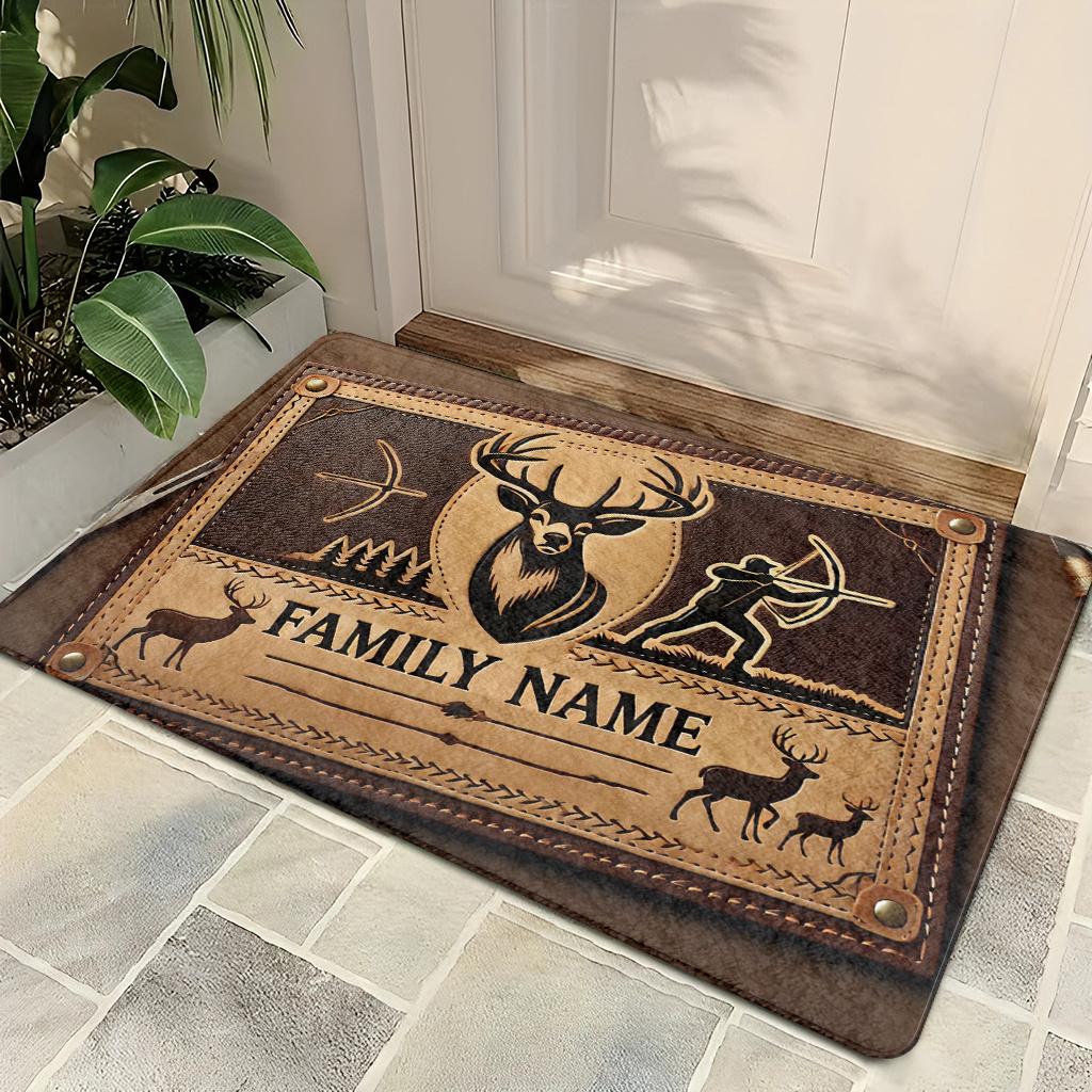 

1pc Hunter Archer Forest Scene Area Rug Non-Slip Floor Mat for Living Room Bedroom Kitchen Bathroom Laundry Home Office Decor 40x60cm