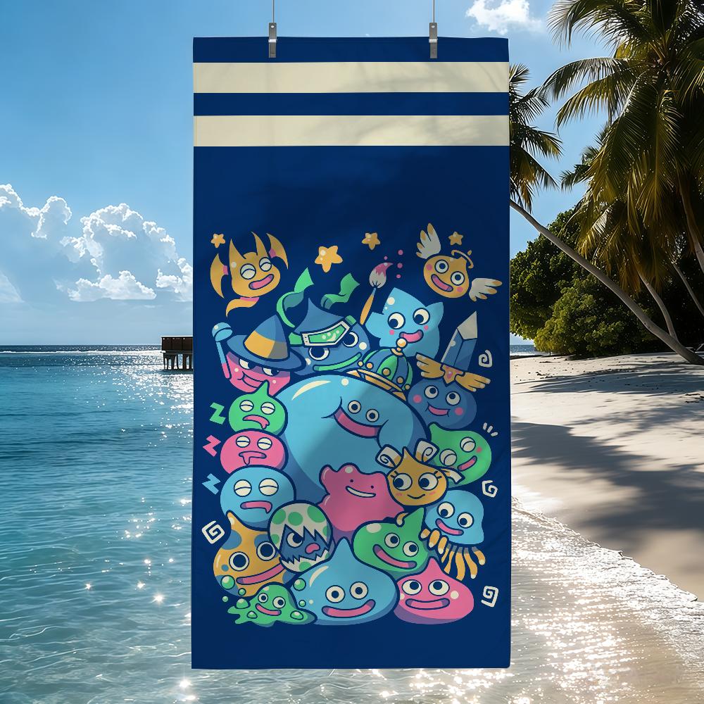 Cartoon Slime Dragon Quest Towel Quick Drying Beach Towels Are Suitable For Swimming Pools Camping Yoga And The Gym