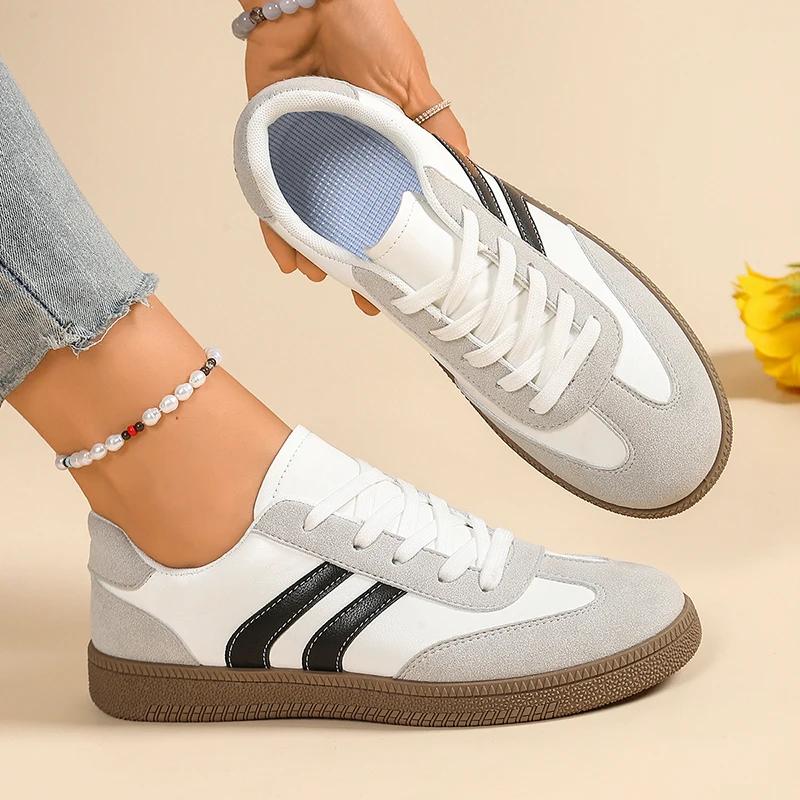 Mixed Colors Lightweight Comfort Vulcanize Shoes Women Thick Sole Non Slip Sneakers Lady Autumn Breathable Lace Up Casual Shoes