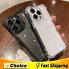 Luxury Shockproof Clear Phone Case For iPhone16 15 14 13 12 11 Pro Max XR  Plus Silicone Bumper Transparent Hard Back Cover