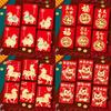 6PCS Red Envelopes With Horse Illustrations Paper New Year Gifts Money Holder for Birthday Wedding Celebration