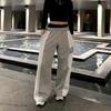 European and American Street Retro Casual Fashion Straight Tube Loose Striped Wide Leg Pants