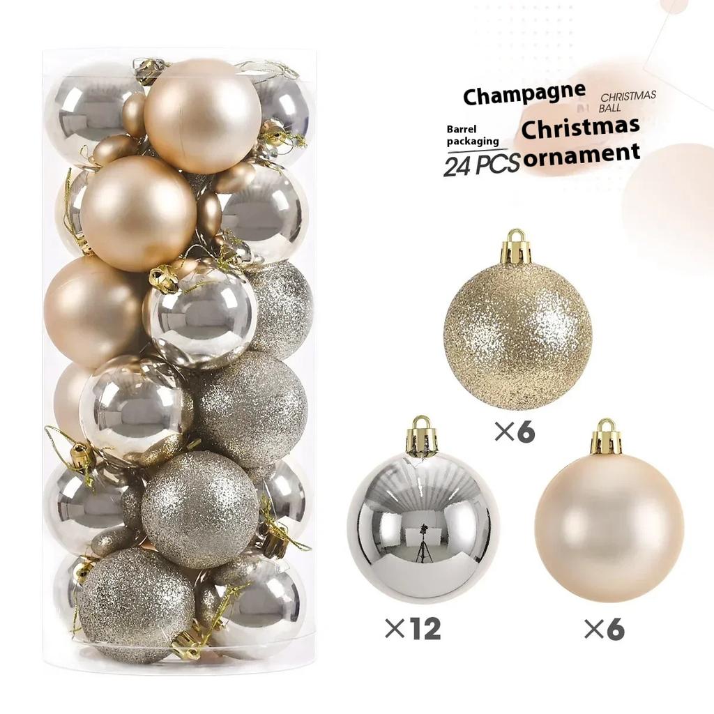 24pcs 6cm Christmas Tree Balls Big Christmas Ball Multicolor Ball Decorations Christmas Tree Ornaments Set for Home Party