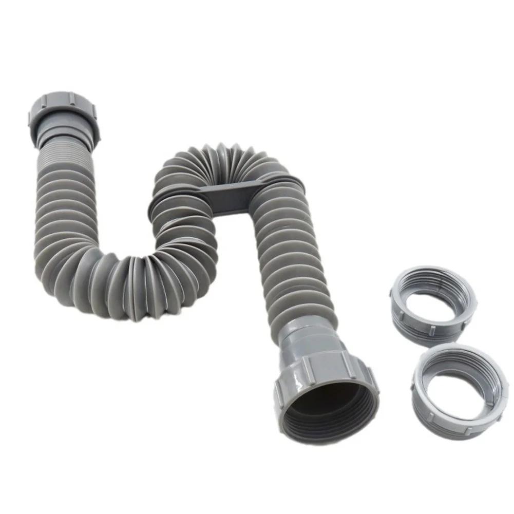 Sewer Pipe 80cm Dual-End Kitchen Sink Drain Pipe 45mm Plastic Modern Basin Drainage Tube Household Dual-End Plastic Sewer Pipe