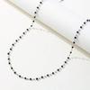 2024 New Fashion Black Glass Long Y-shaped Necklace for Women Fashion Zinc Alloy Color Round Bead Chain Necklaces Zircon Gift