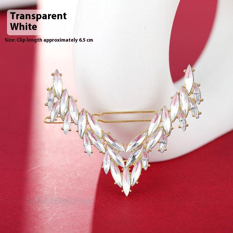 1 Stück Koreanische V-förmige Schnalle Haarnadeln Luxuriöse Glänzende Kristall Haarspange Für Damen Mädchen Haarschmuck Kopfschmuck Mode Ornamente