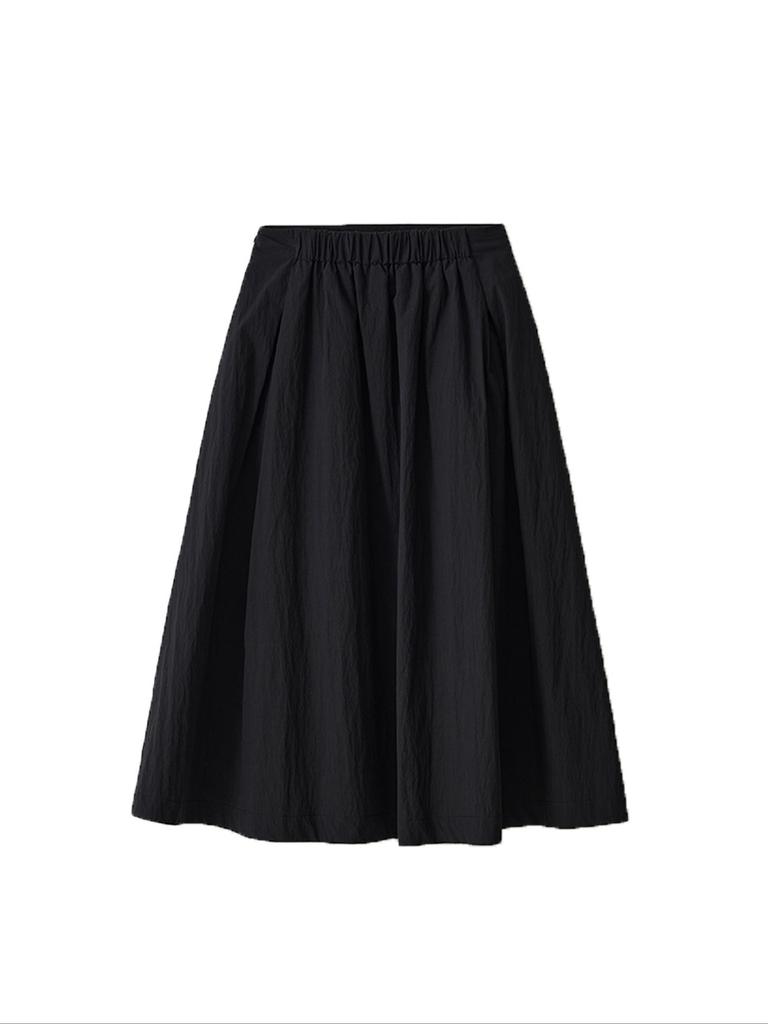 Leusejiem Pleated Elastic Long Skirt - 2 Colors